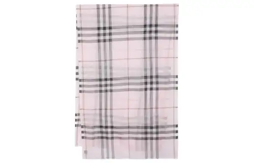 Burberry Check Detailed Frayed Edge Scarf