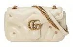 GUCCI GG Marmont Leather Crossbody Bag, Shoulder Bag Women's White