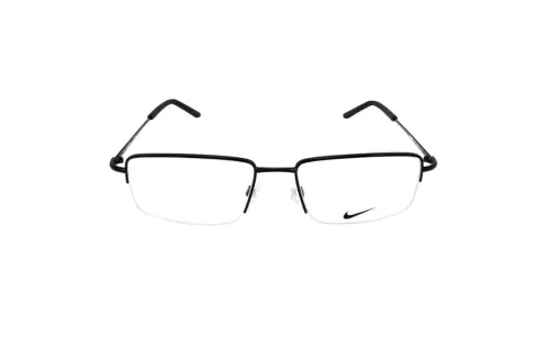 Nike Metal Irregular Shape Eyeglass Frames Unisex Black