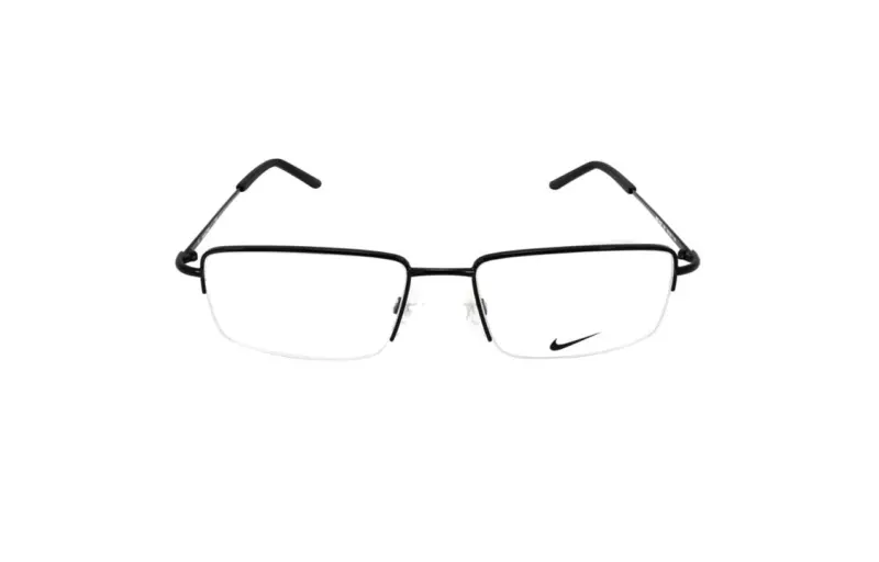 Nike Metal Irregular Shape Eyeglass Frames Unisex Black