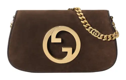 GUCCI Blondie Suede Crossbody Bag, Shoulder Bag Women's Brown