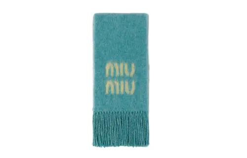 Miu Miu Logo-Detailed Fringed Scarf