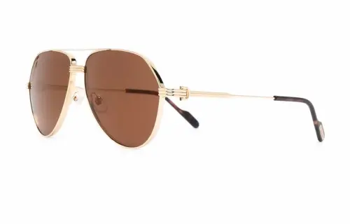 CARTIER Metal Aviator Sunglasses Men's Gold
