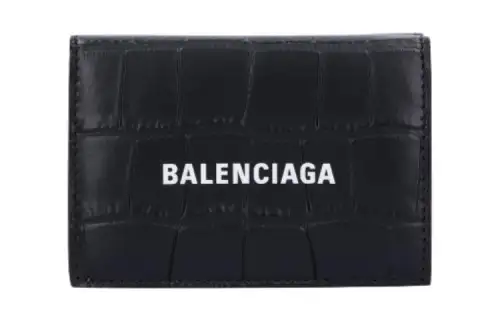 Balenciaga Leather Wallet Men's Black