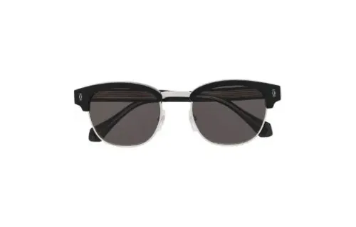 CARTIER Acetate Oval Sunglasses Men's Black