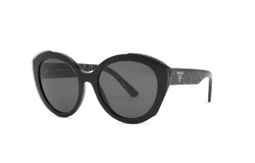PRADA Acetate Irregular Shape Sunglasses Women's Black