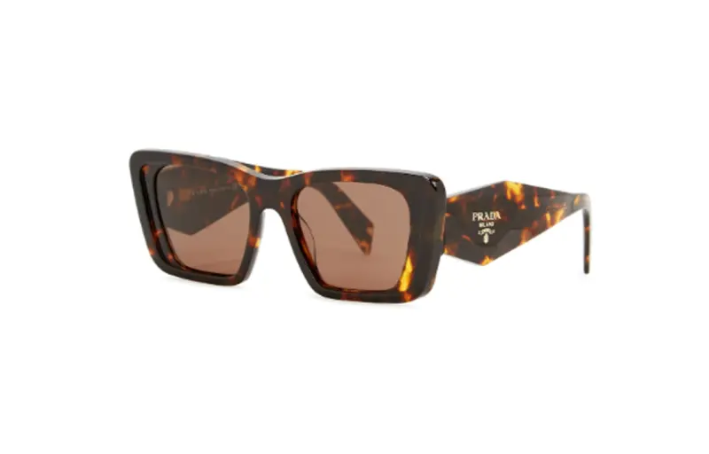 PRADA Irregular Shape Sunglasses Women's Tortoiseshell