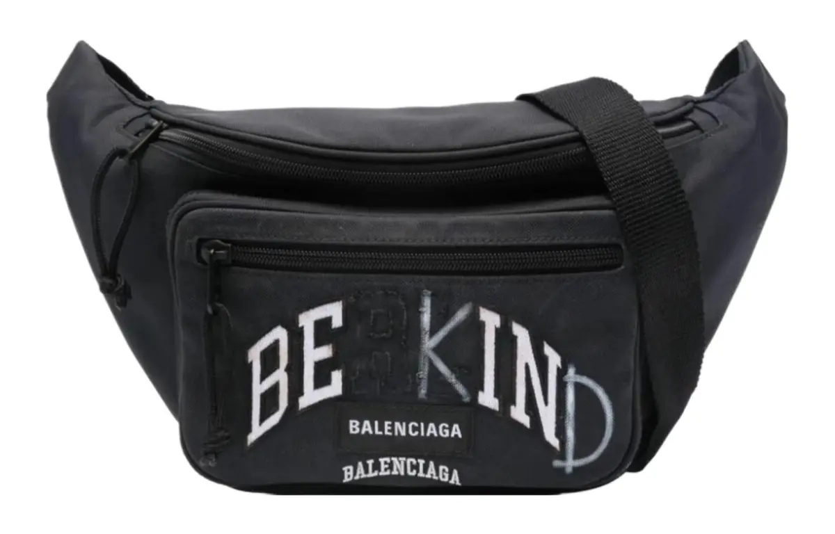 Balenciaga Explorer Cotton Sling Bag, Fanny Pack Men's Black
