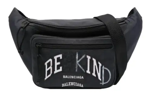 Balenciaga Explorer Cotton Sling Bag, Fanny Pack Men's Black