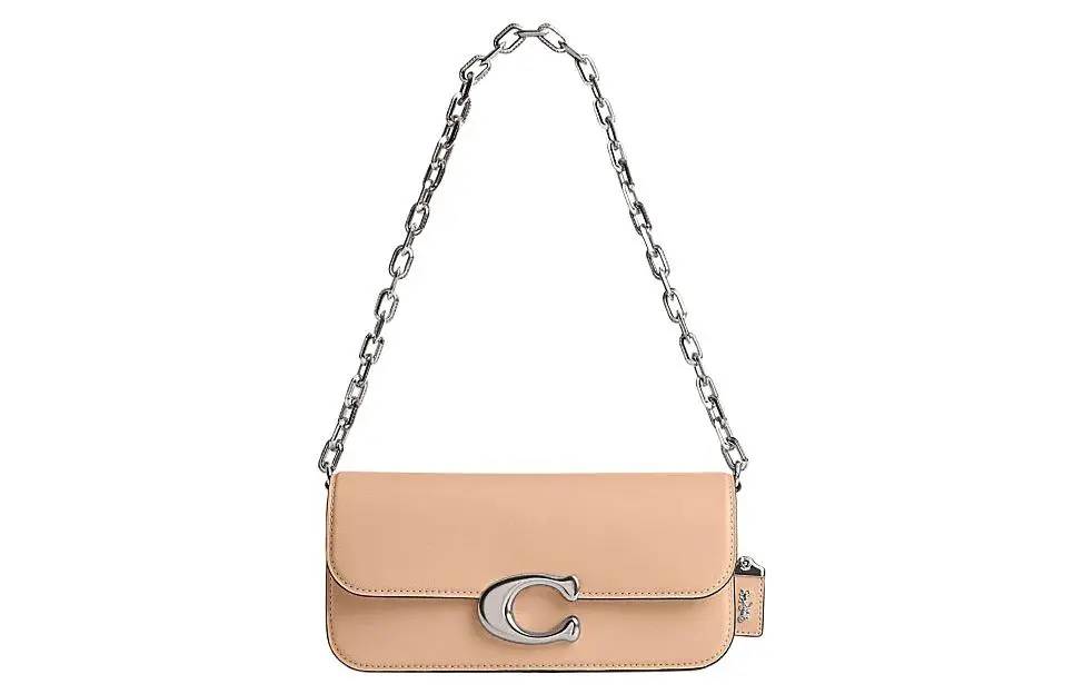 COACH IDOL Cow Leather Portable Crossbody Bag, Shoulder Bag Medium Women's Nude