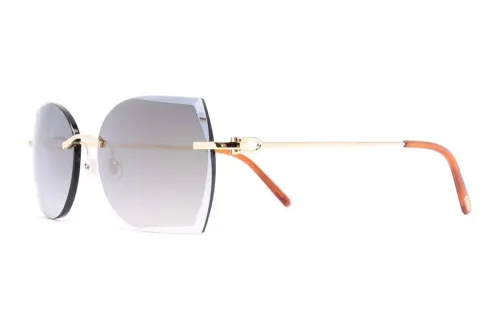CARTIER Irregular Shape Sunglasses Women's Gold