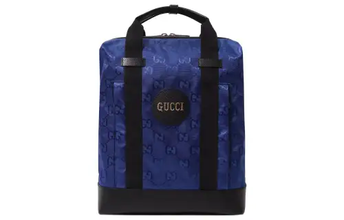 GUCCI Leather Handheld Backpack Men's Blue