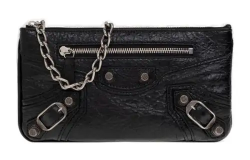 Balenciaga Lambskin One Shoulder Handbag Women's Black