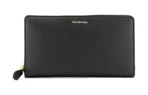 Balenciaga Leather Wallet Women's Black