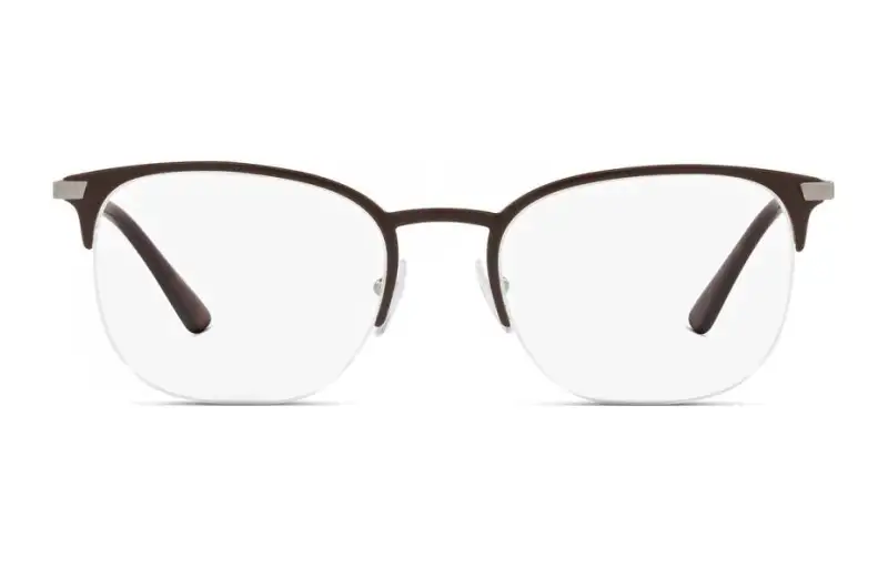 PRADA Metal Oval Eyeglass Frames Men's Black