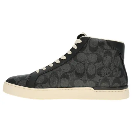 COACH Clip Skateboard Shoes Men High-Top Black