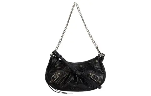 Balenciaga Le Cagole Calfskin Handbag, Shoulder Bag Mini Women's Black