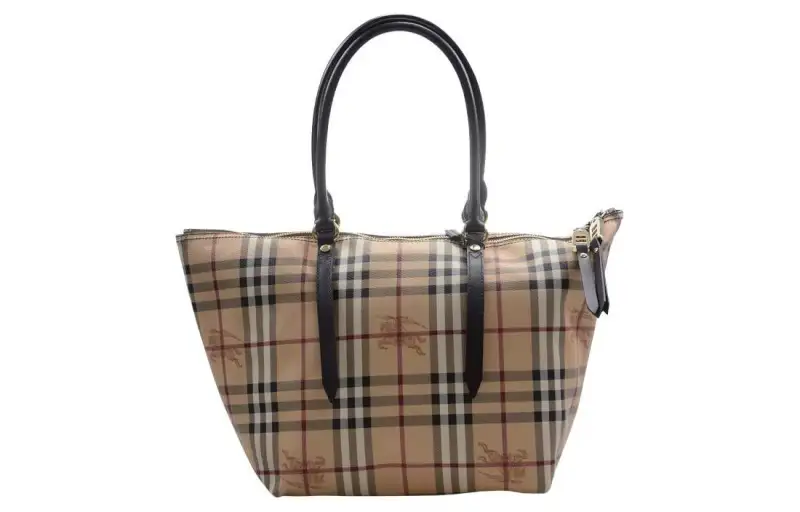 Burberry PVC One Shoulder Handbag Women's Light Brown