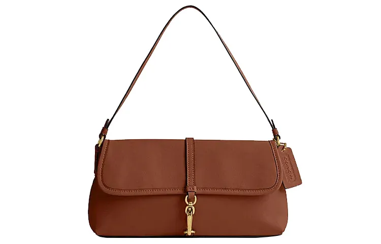 COACH Hamptons Cow Leather Handbag Medium Women's Brown