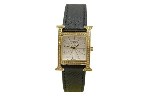HERMES Hour Wrist Watches Quartz Movement Leather Strap 21mm White Dial Women's Watch YPSBB119596