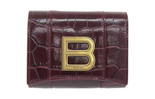 Balenciaga Leather Wallet Mini Women's Red