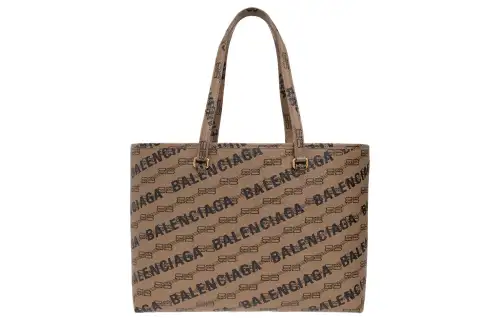 Balenciaga Canvas Tote Bag, Shopping Bag, Shoulder Bag, Handbag Women's Brown