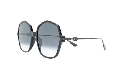 DIOR Acetate Irregular Shape Sunglasses Women's Black