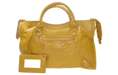 Balenciaga Sheepskin One Shoulder Handbag Women's Yellow