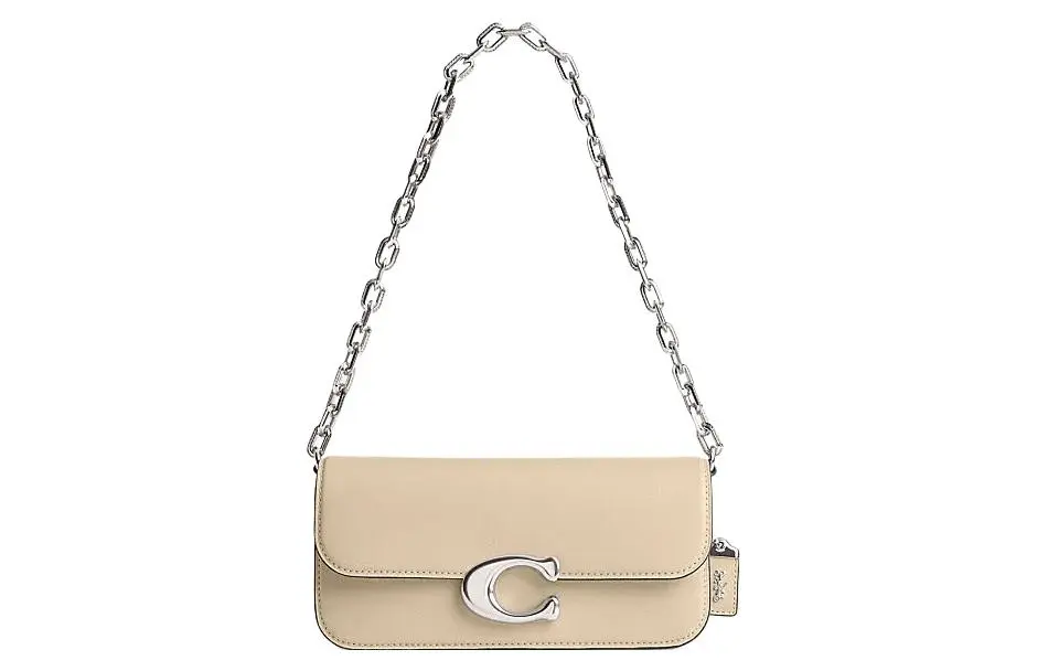 COACH IDOL Cow Leather Portable Crossbody Bag, Shoulder Bag Medium Women's Ivory