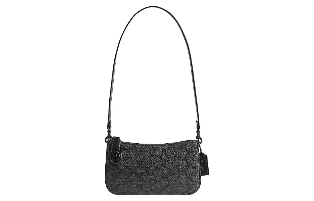 COACH Penn PVC Shoulder Bag, Handbag, Shoulder Bag Small Women's Black