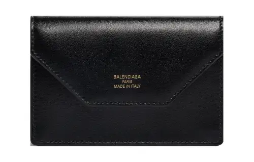 Balenciaga Envelope Flap Card Holder Black