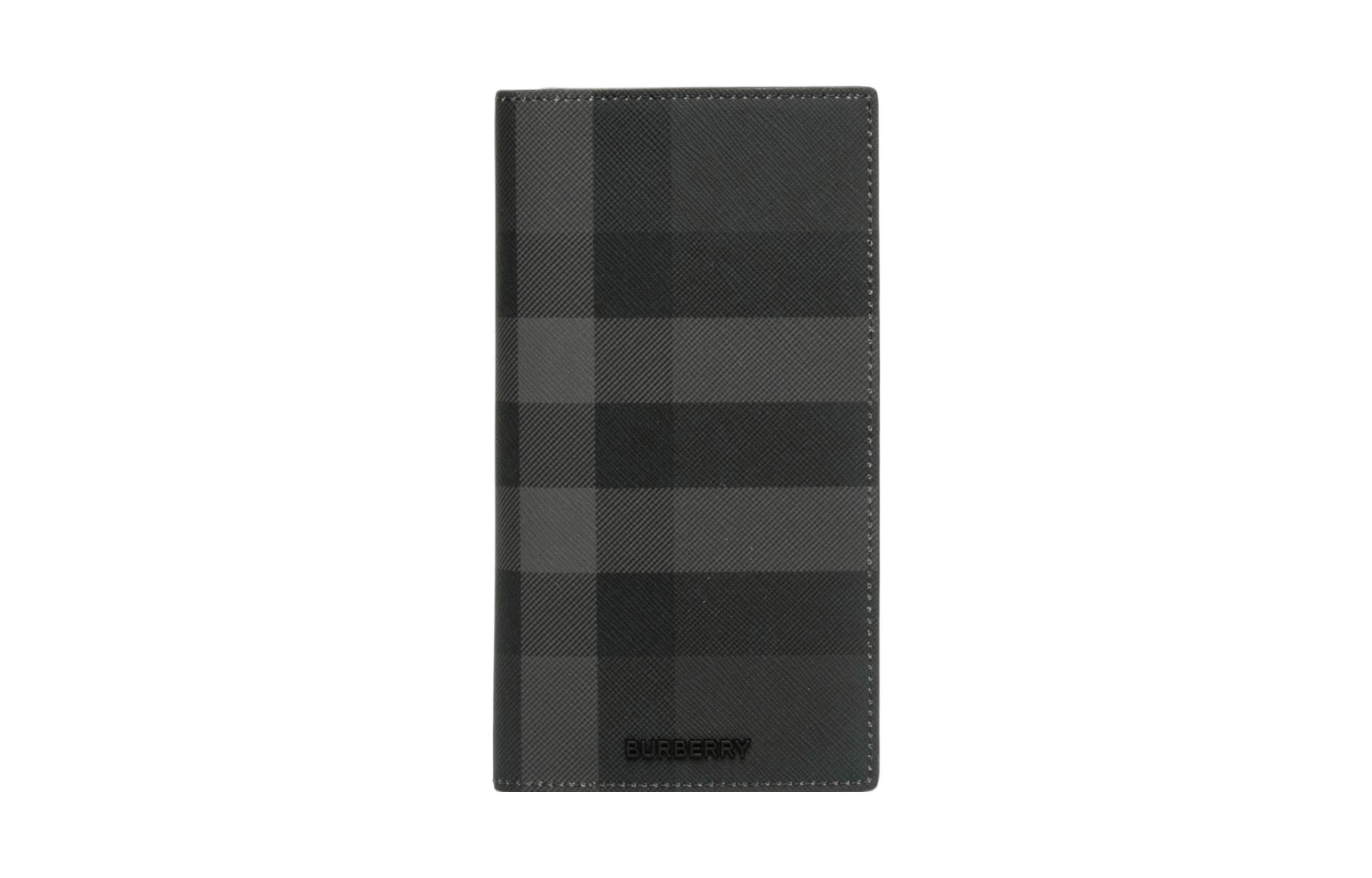 Burberry TPU Thermoplastic Polyurethane Fiber With Cotton Wallet Men's Gray & Black