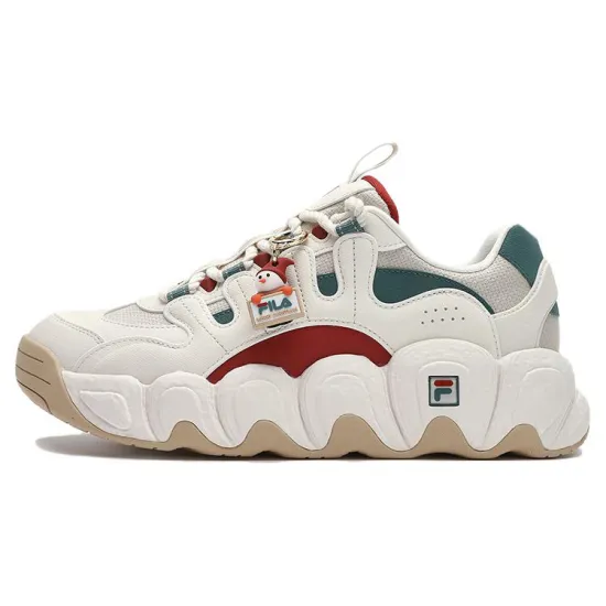 FILA CROISSANT XMAS Shock Absorbers Slip Resistant Low top Chunky Sneakers Women's White Gray