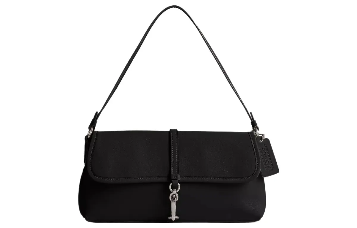COACH Hamptons Leather Shoulder Bags Medium Women's Black
