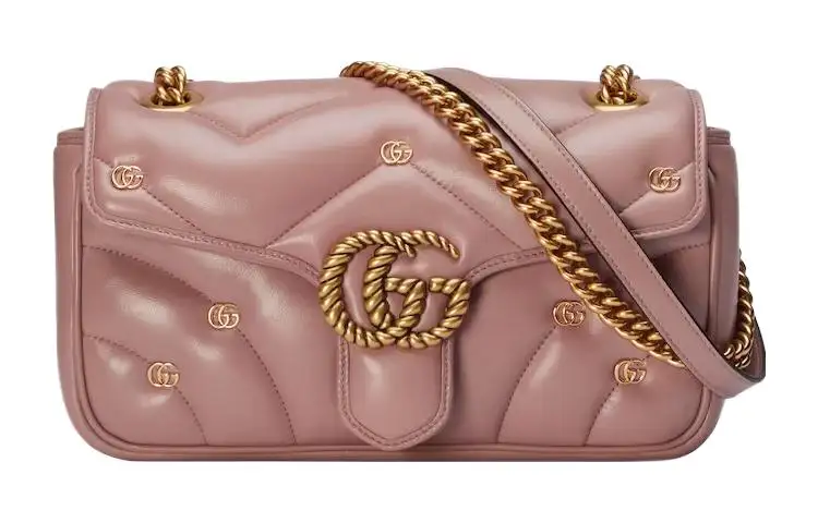 GUCCI GG Marmont Quilted Leather Crossbody Bag, Shoulder Bag Women's Pink