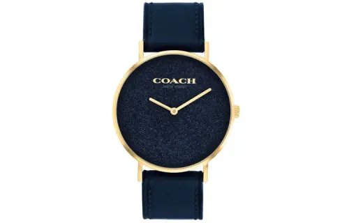 COACH Wrist Watches Quartz Movement Leather Strap 36mm Black Dial Unisex 30m Water Resistant