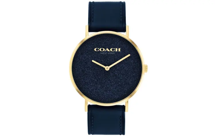 COACH Wrist Watches Quartz Movement Leather Strap 36mm Black Dial Unisex 30m Water Resistant