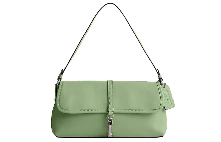 COACH Hamptons Cow Leather Handbag Medium Women's Light Pistachio