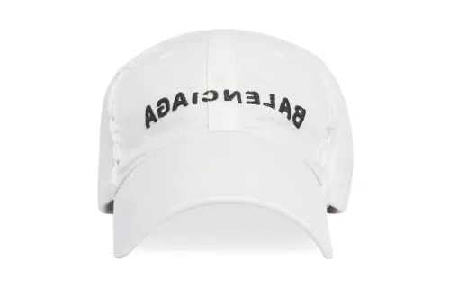Balenciaga Cotton Twill Baseball Caps Unisex White