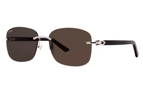 CARTIER Eyewear C Décor Rimless Rectangular-frame Sunglasses