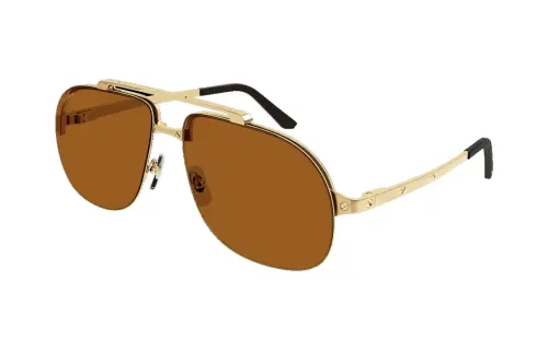 CARTIER Metal Aviator Sunglasses Men's Gold