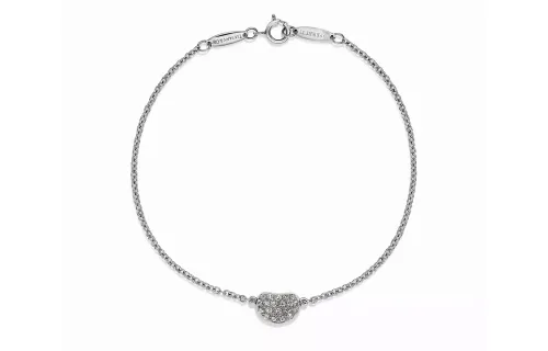 TIFFANY & CO. Tiffany Bean design series set with round brilliant diamonds platinum diamond bracelet women's silver