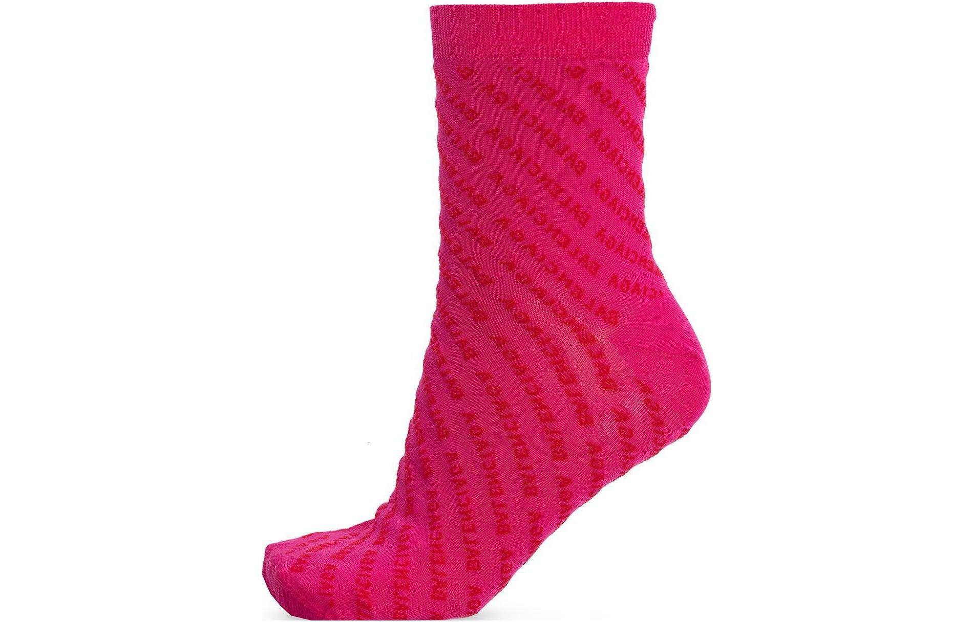 Balenciaga Logo Socks ‘Magenta/Red’