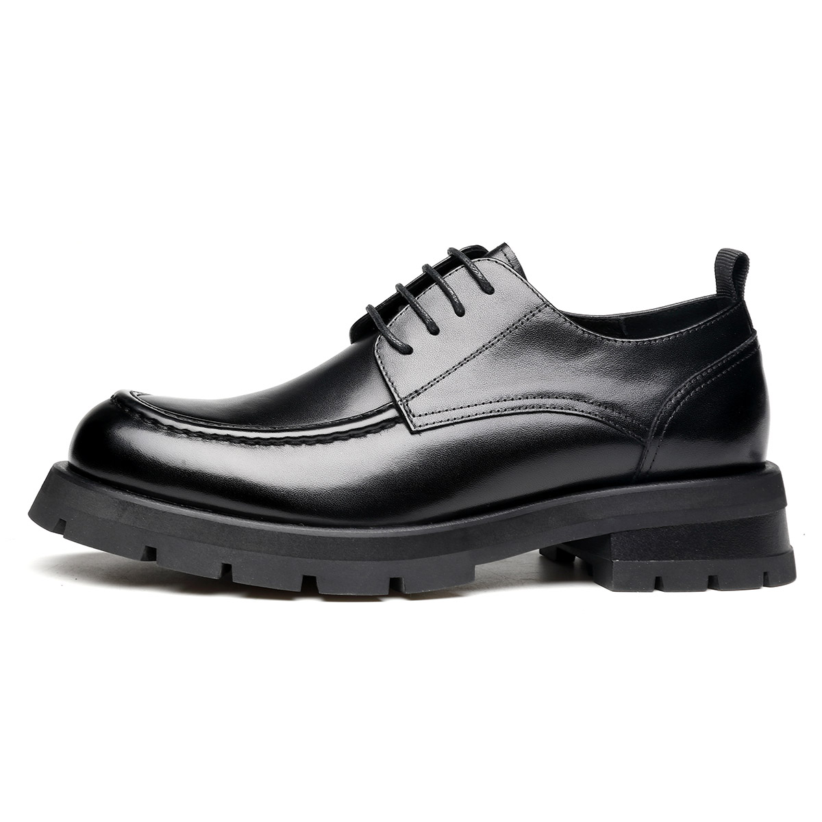 15 MINS First layer cowhide, round toe, comfortable, formal leather shoes, men's black