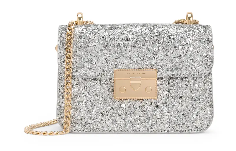 CHARLES&KEITH Wedding Pu Crossbody Bag Small Women's Black/Silver/Silver/Blush/Light Red