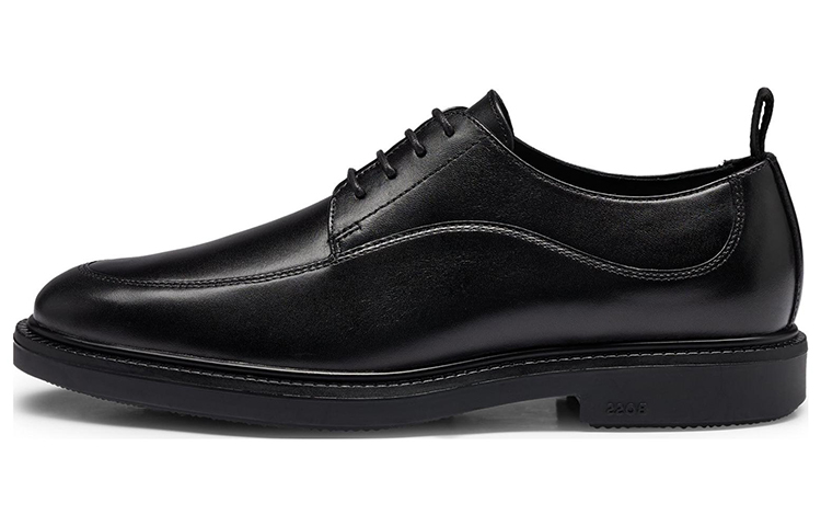 HUGO BOSS Кожа со шнурками Круглая голова официальный стиль кожаная обувь мужской стиль черный