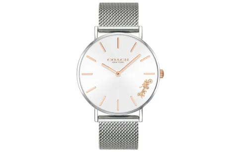 COACH Wrist Watches Quartz Movement Stainless Steel Strap 36mm Silver Dial Women's Watch 30m Waterproof
