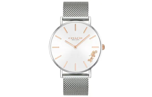 COACH Wrist Watches Quartz Movement Stainless Steel Strap 36mm Silver Dial Women's Watch 30m Waterproof