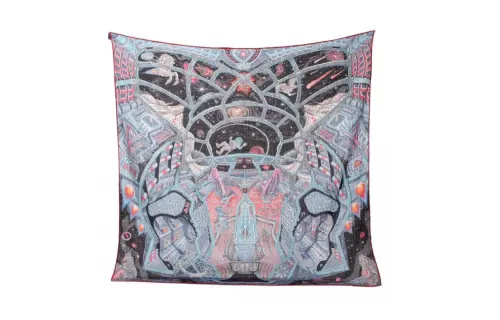 HERMES Silk Scarves Women's Gray