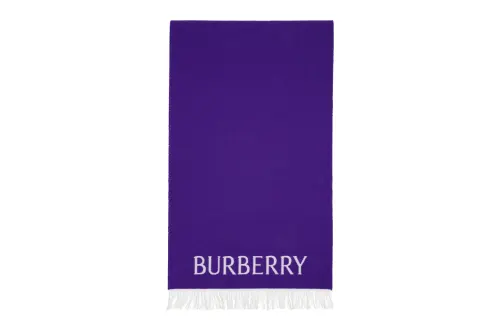 Burberry Wool Silk Knit Scarves Women's Purple